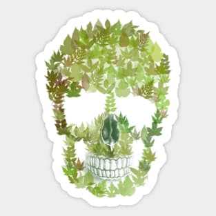 Leaves Skull Sticker